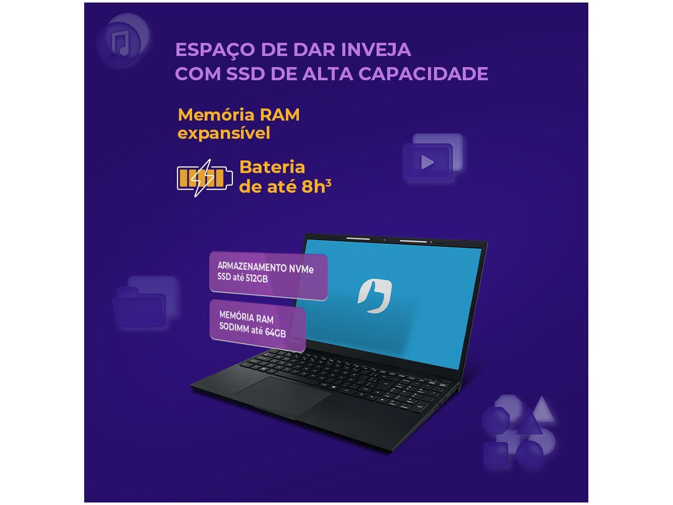 Notebook Positivo Vision R15 R516512A-15 AMD Ryzen 5 16GB RAM SSD 512GB 15,6" Full HD Windows 11 3002956