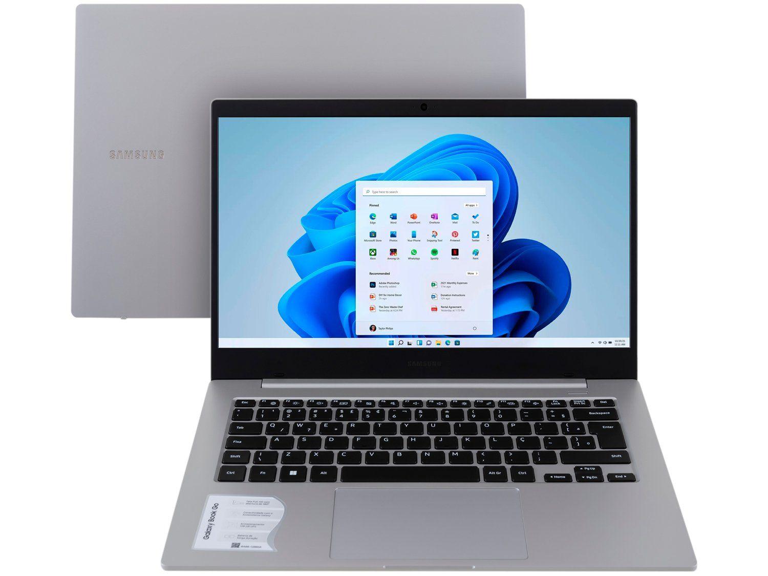 Notebook Samsung Galaxy Book Go Snapdragon 4GB 128GB UFS 14” Full HD ...