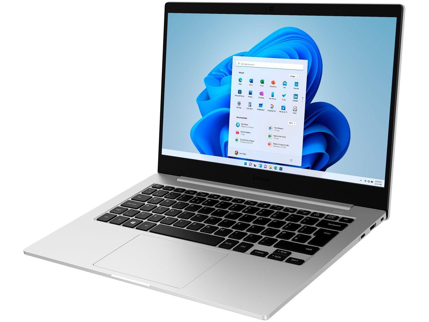 Notebook Samsung Galaxy Book Go Snapdragon 7c Kryo 468 Octa-core 4GB RAM 128GB 14" Full HD Windows 11 NP340XLA-K07BR