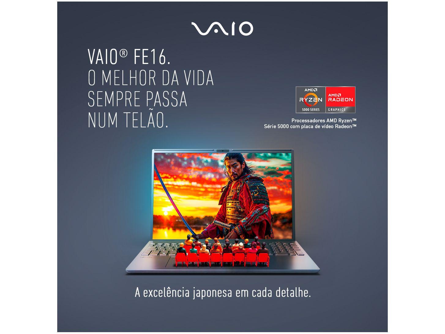 Notebook Vaio FE16 VJFE69F11X-B0721H AMD Ryzen 5 5625U 16GB 512GB SSD 16" WUXGA Windows 11 AMD Radeon Graphics 3344643