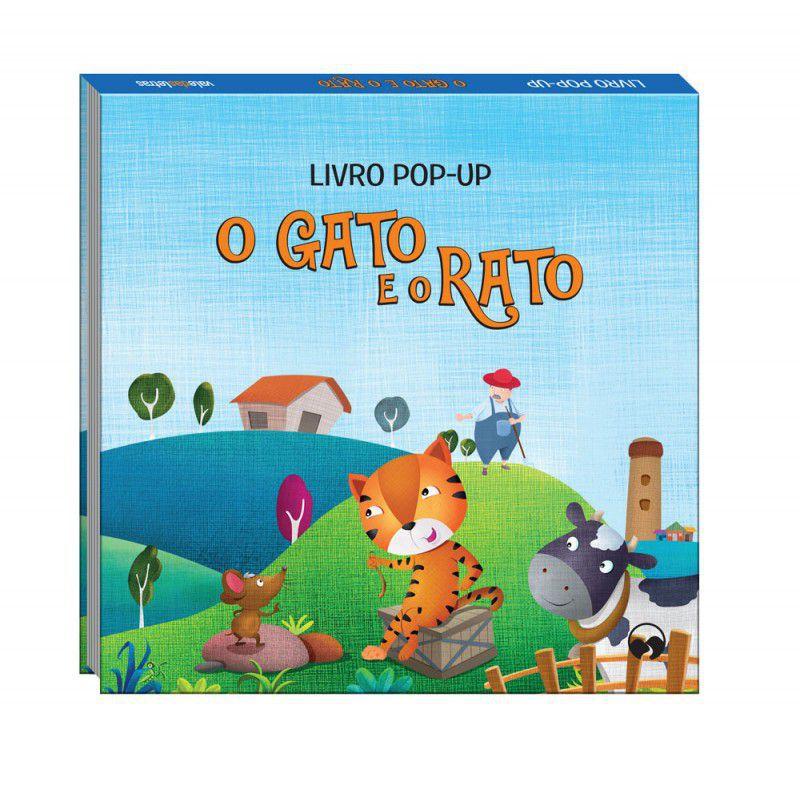 O gato e o rato - Livro pop-up fábulas - Vale das letras - Livros de