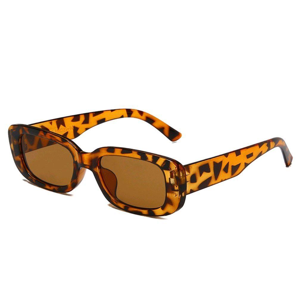 Óculos de Sol Feminino Retangular Vintage Retrô Com Case - PAES ...