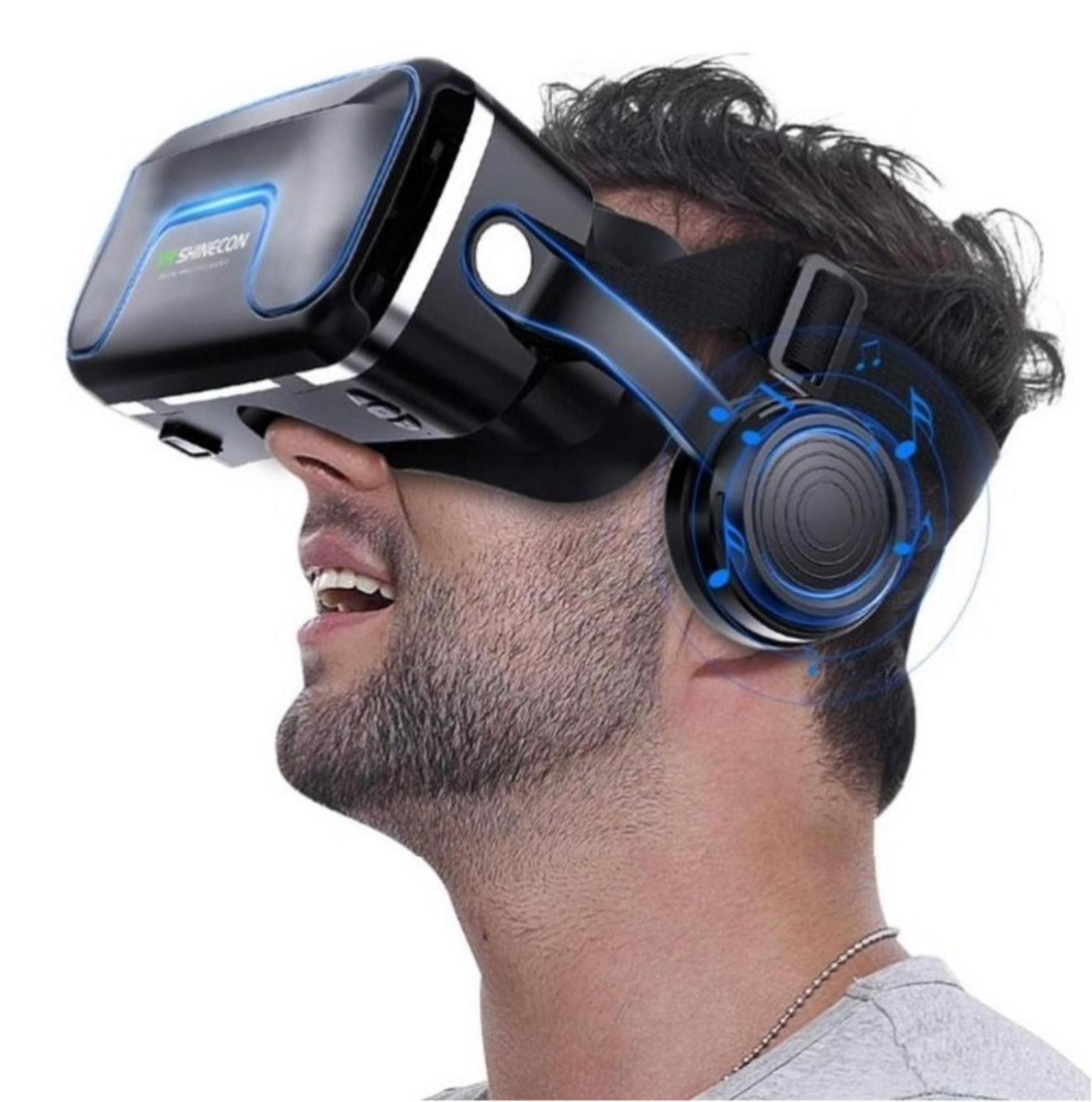 Fone Ouvido Realidade Virtual 3D VR Com Controle Remoto, Visualizador VR  Estéreo Para Filmes Jogos IMAX Óculos VR Sem Fio Bluetooth Compatível Com