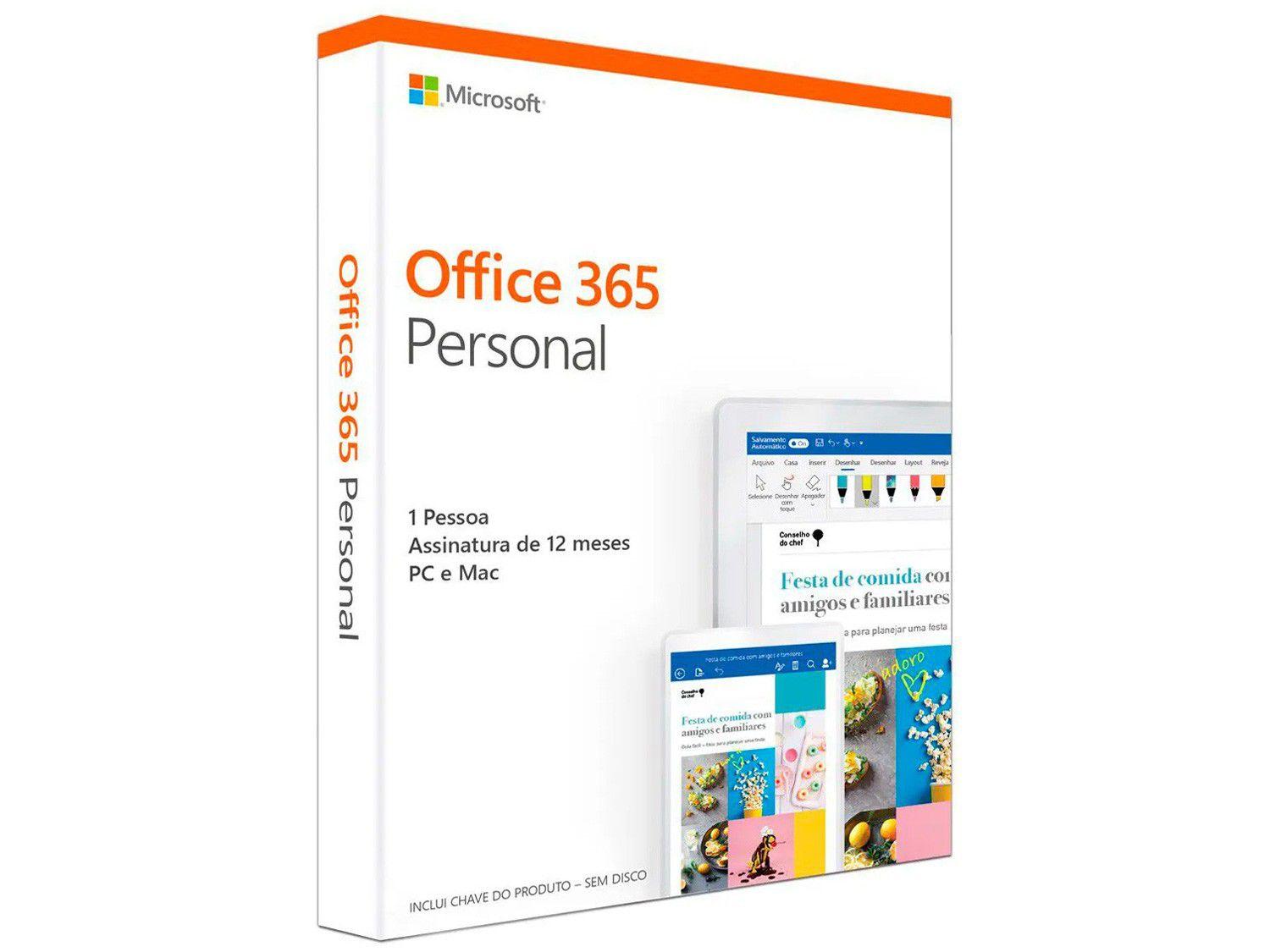 Office 365 Personal - 1TB OneDrive Válido Por 12 Meses - Pacote Office -  Magazine Luiza