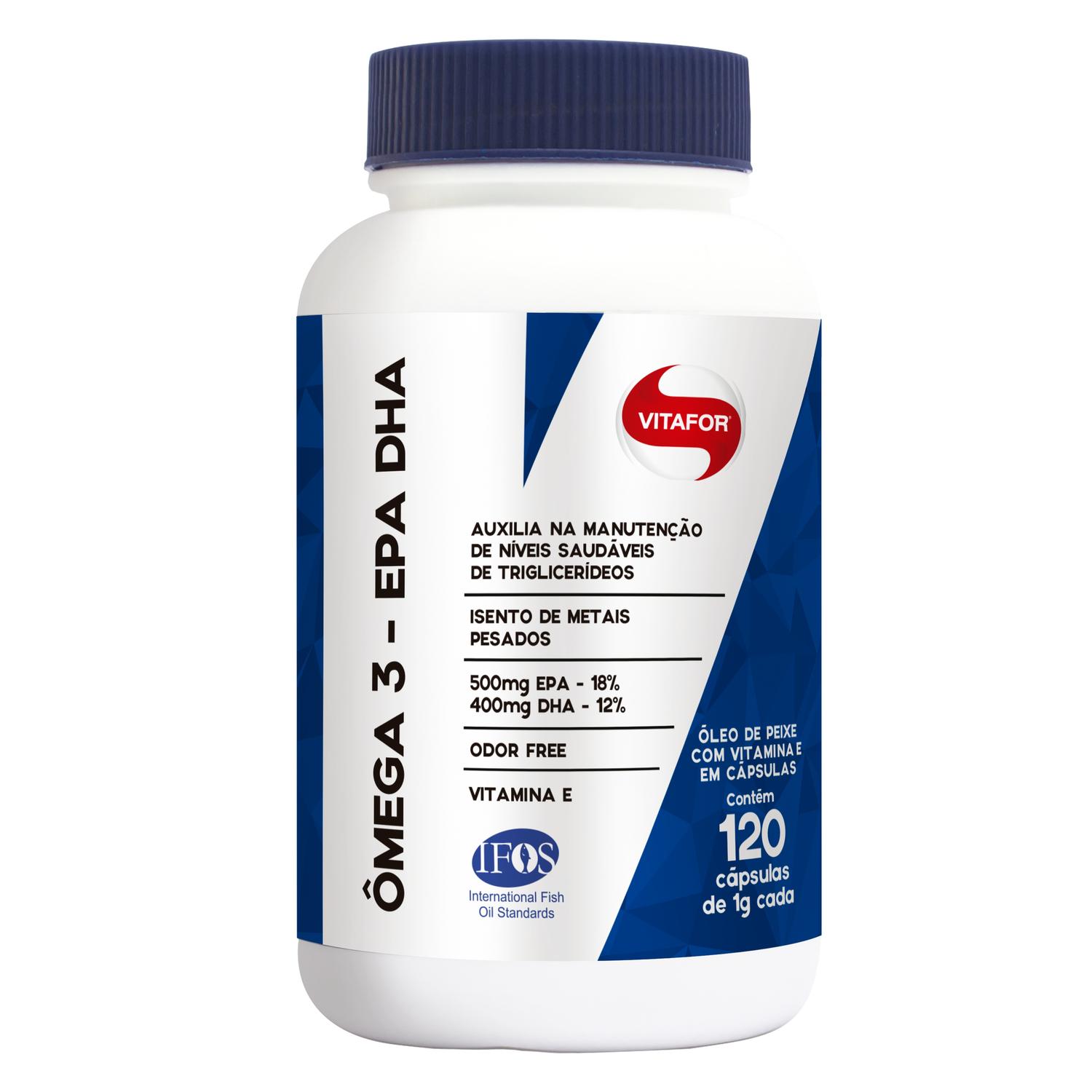 Omega 3 Epa Dha 1000Mg Vitafor 120 Capsulas Ômega 3 / Óleo de Peixe