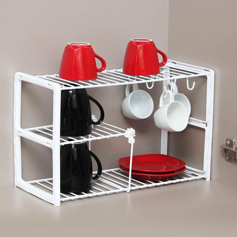 Organizador de Armario para Xicaras e Pratos Branco - Metaltru