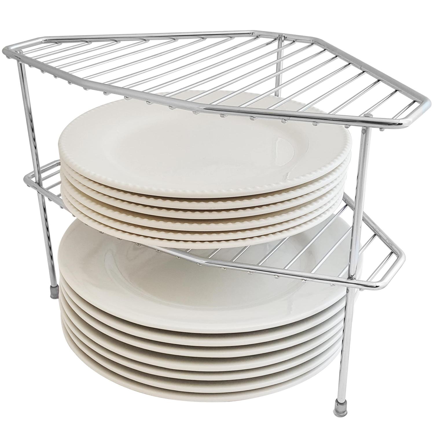 Organizador Multiuso Para Armário Prateleira de Pratos Dupla - Zanline