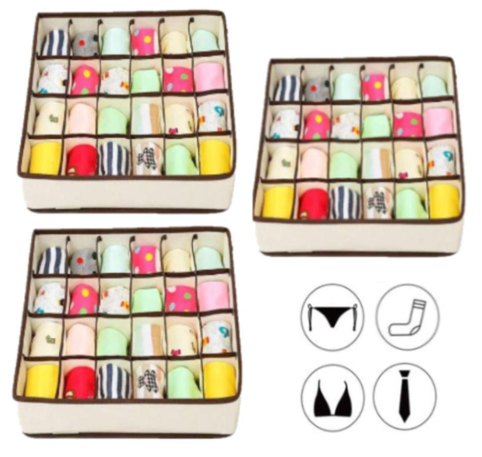 Organizador p/ Calcinha Meias Cuecas 24 Nichos - 3 Un - Amilplast ...
