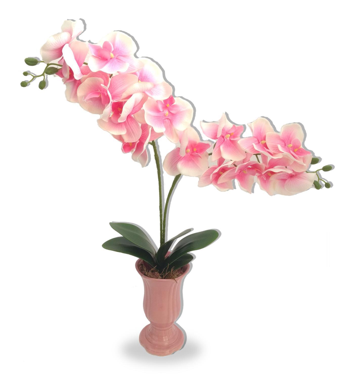 Orquídea Double Pink De Luxo Arranjo Flor Artificial Com Vaso Rosa Em  Cerâmica - FLORDECORAR - Plantas Artificiais - Magazine Luiza