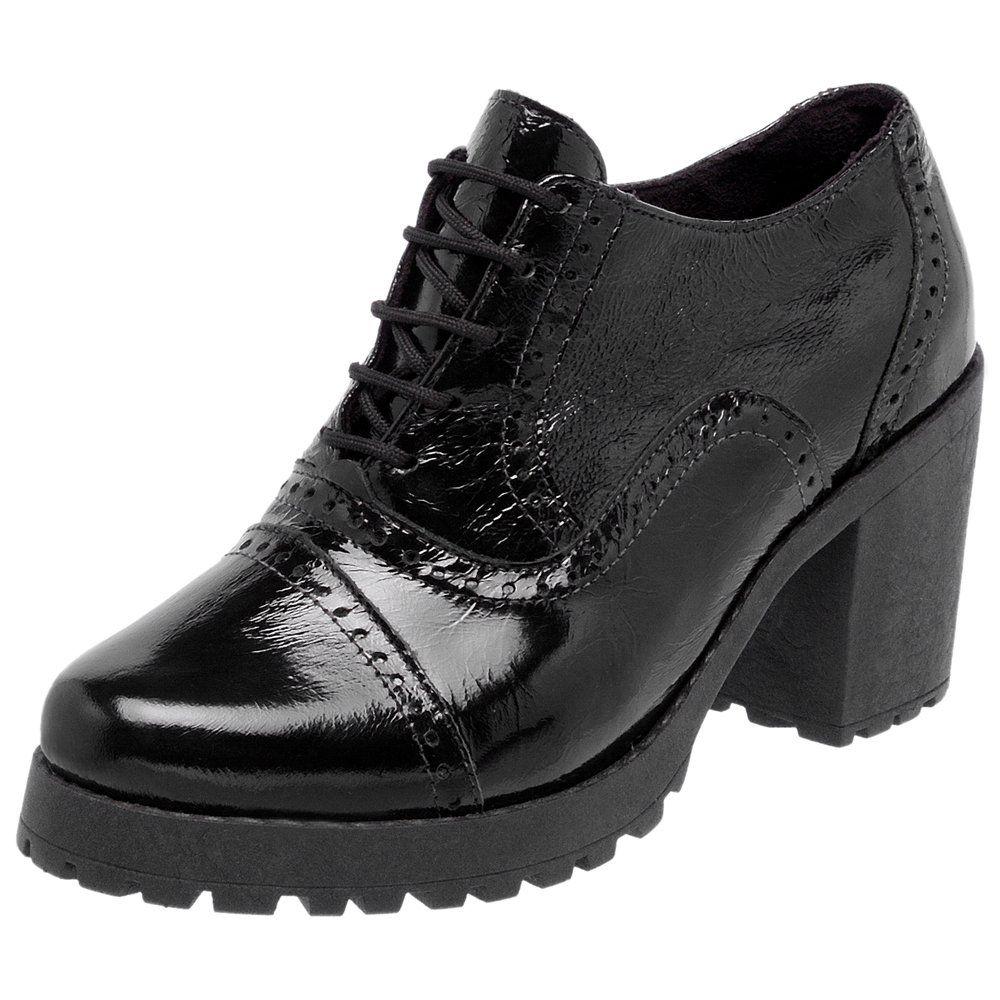 oxford preto verniz feminino