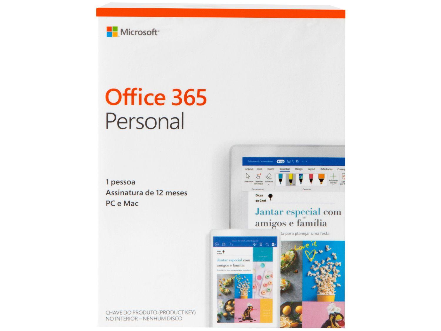 Pacote Office 365 Personal 1 Ano Digital - Microsoft - Pacote Office -  Magazine Luiza