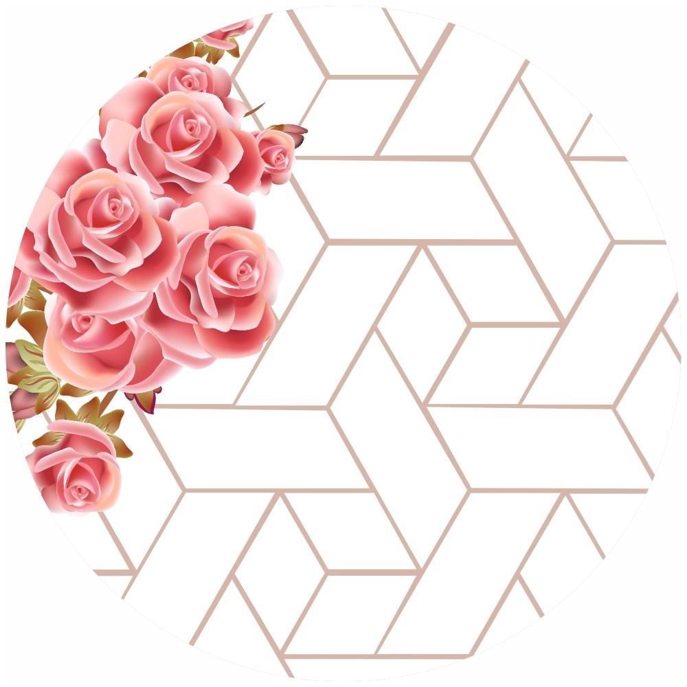 Painel De Tecido Sublimado Redondo Formas E Flores Fundo Branco C Elastico Fabrika De Festa Painel De Festas Magazine Luiza