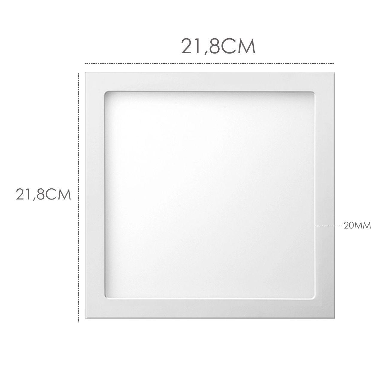 Painel Luminária Quadrada Led Para Ambiente 18W Iluminação Homeflex