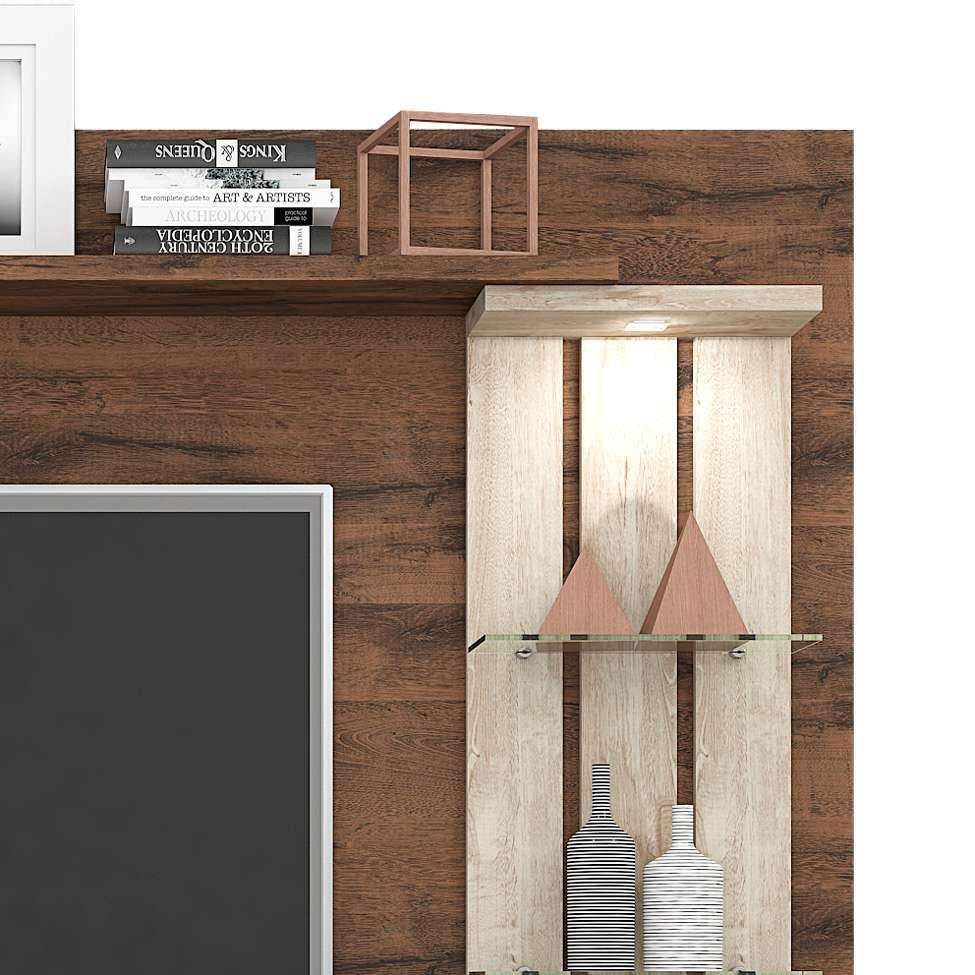 Painel para TV até 50 Polegadas Vitória Café e Rústico - Permobili ...