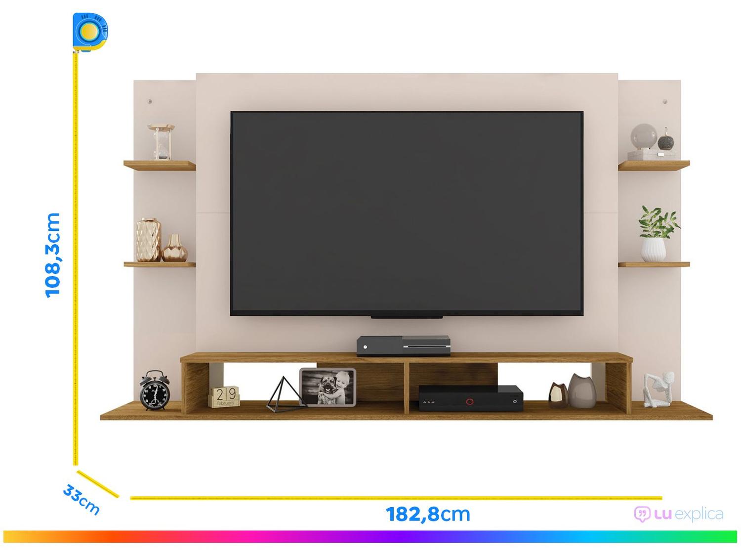 Painel para TV até 55" Caemmun Domínio 4 Prateleiras