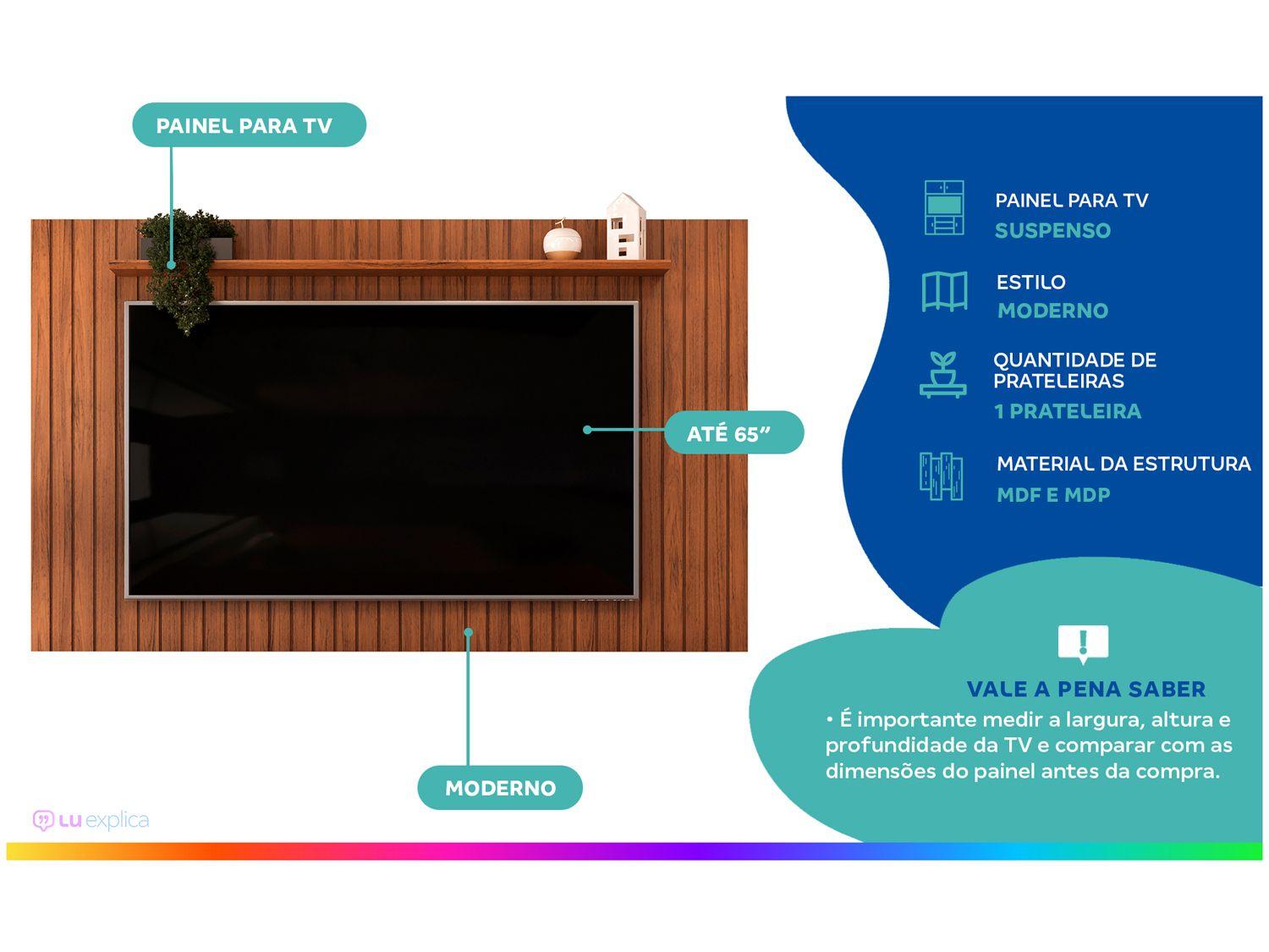 Painel para TV até 65" DJ Móveis Lume