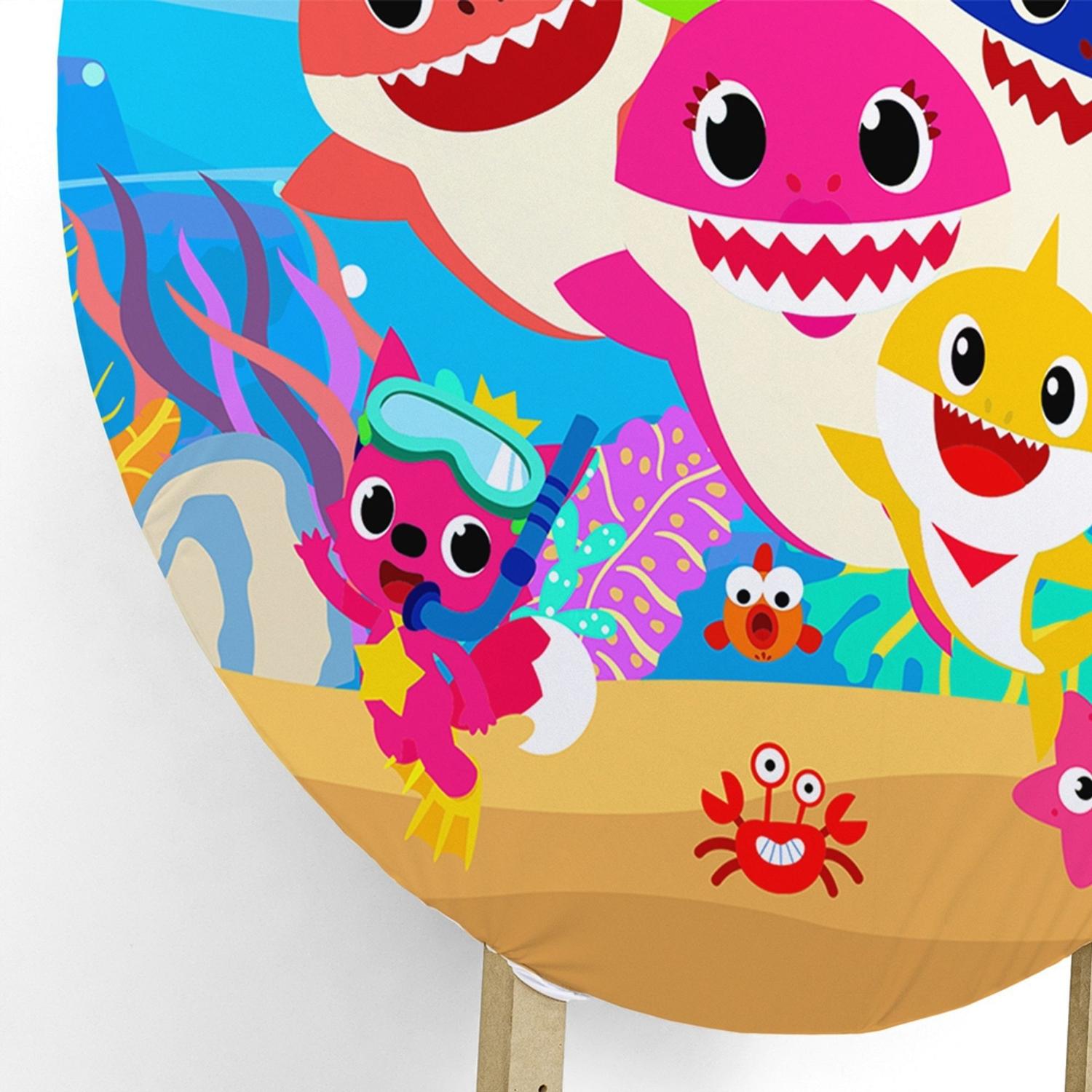 Painel Redondo Baby Shark Decorativo 3d C Elastico Alta Durabilidade Maravs Decor Decoracao De Festa Magazine Luiza