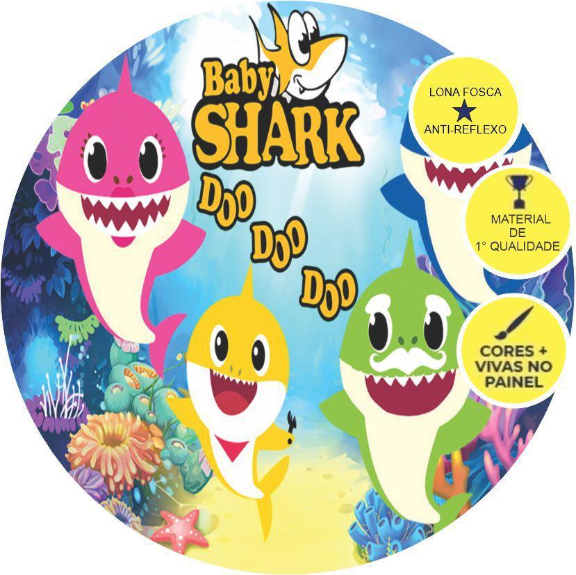 Painel Redondo Em Lona Fosca Medindo 1x1 Baby Shark 02 Ambiente Dekorado Painel De Festas Magazine Luiza