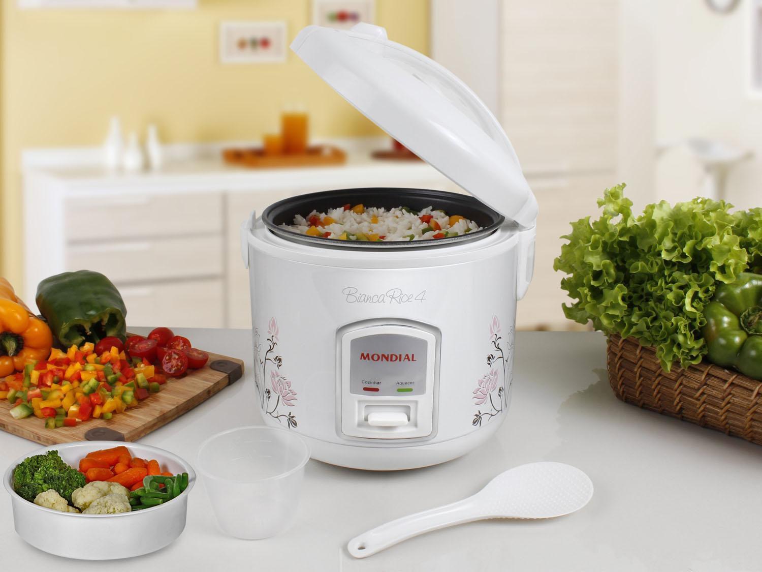 Panela de Arroz Elétrica Mondial PE-05 350W 1L - Branco - Panela de ...