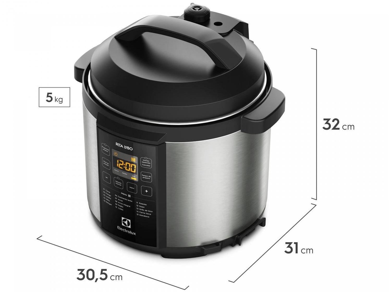 Panela de Pressão Elétrica Electrolux Digital - PCC20 1000W 6L Controle de Temperatura
