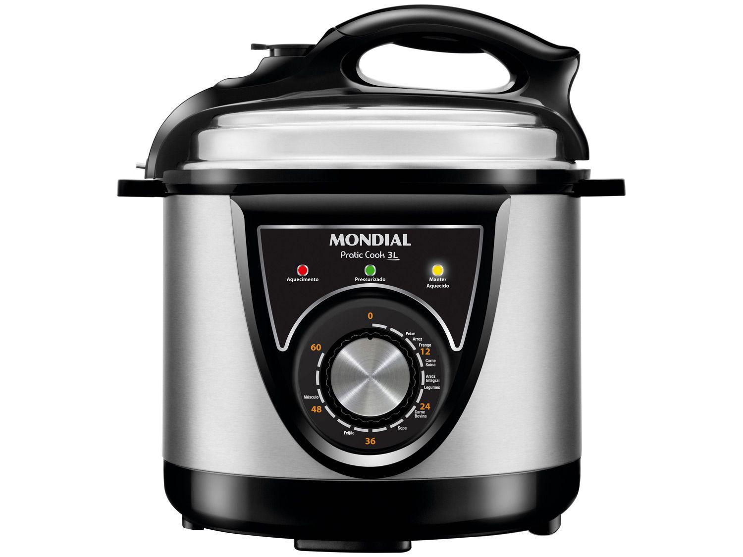Panela de Pressão Elétrica Mondial Pratic Cook PE-26 700W 3L Timer