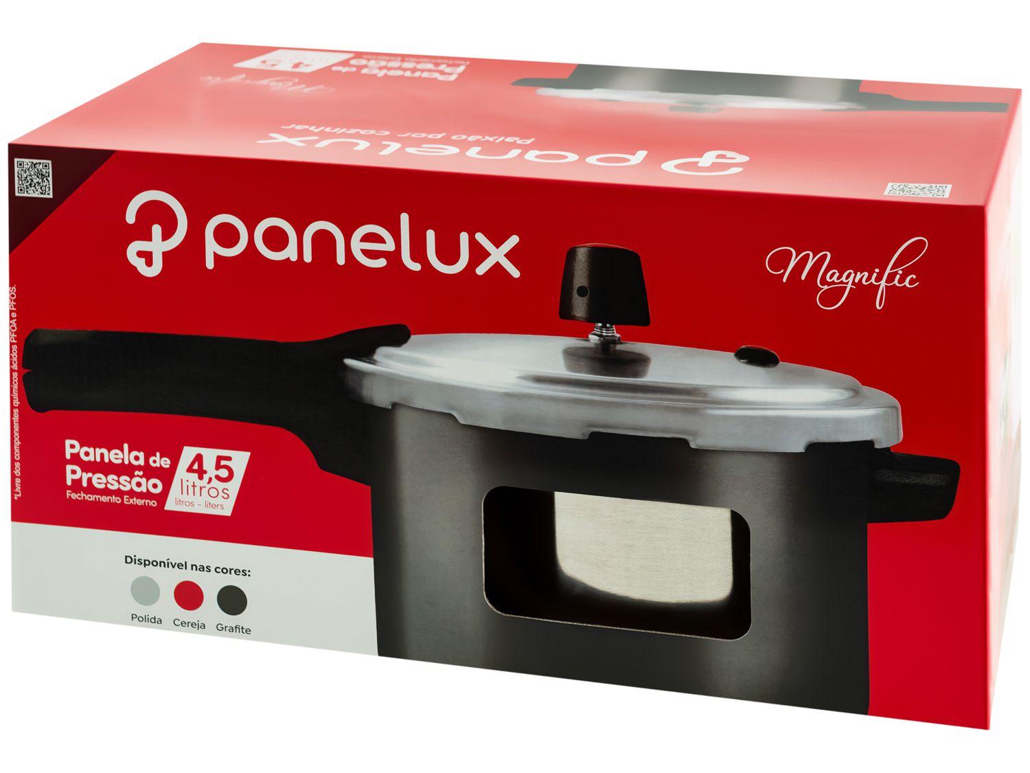 Panela de Pressão Panelux 4,5L Prata Fechamento Externo Magnific