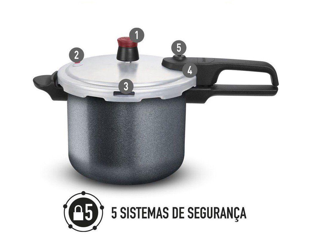 Panela de Pressão Rochedo 4,5L Grafite