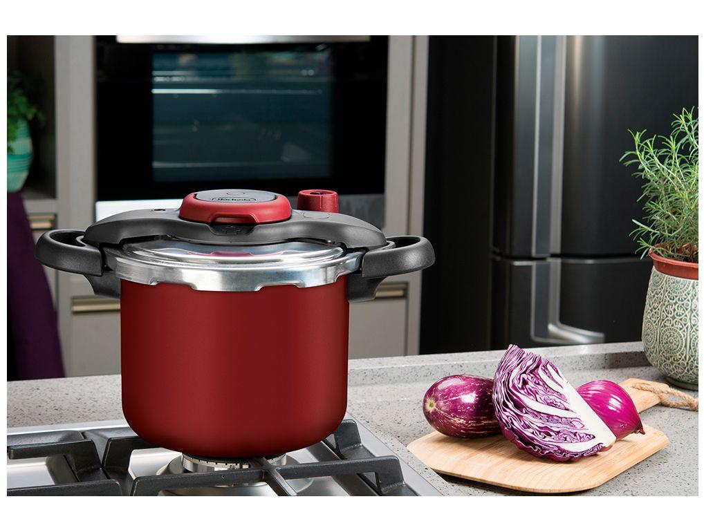 Panela de PressÃ£o Rochedo Antiaderente Vermelho 4,5L Fechamento Externo Clipso