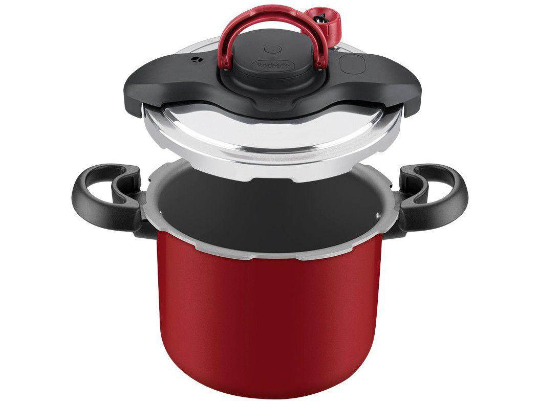 Panela de PressÃ£o Rochedo Antiaderente Vermelho 4,5L Fechamento Externo Clipso