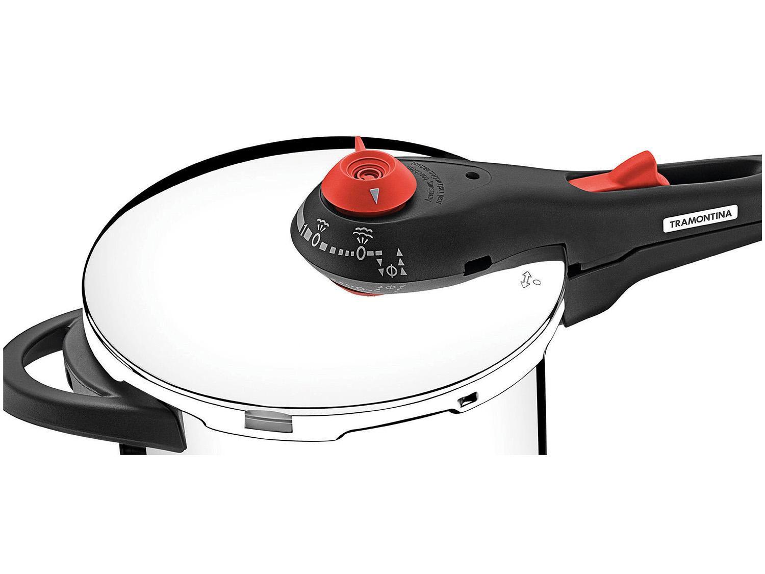 Panela de Pressão Tramontina Aço Inox Fundo Triplo 4,5L com 5 Dispositivos de Segurança Solar 62513223