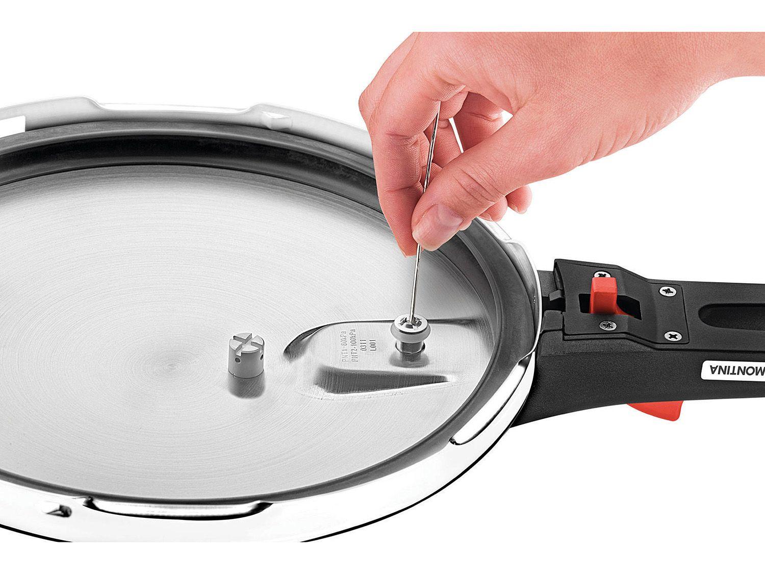 Panela de Pressão Tramontina Aço Inox Fundo Triplo 6L com 5 Dispositivos de Segurança Solar 625162