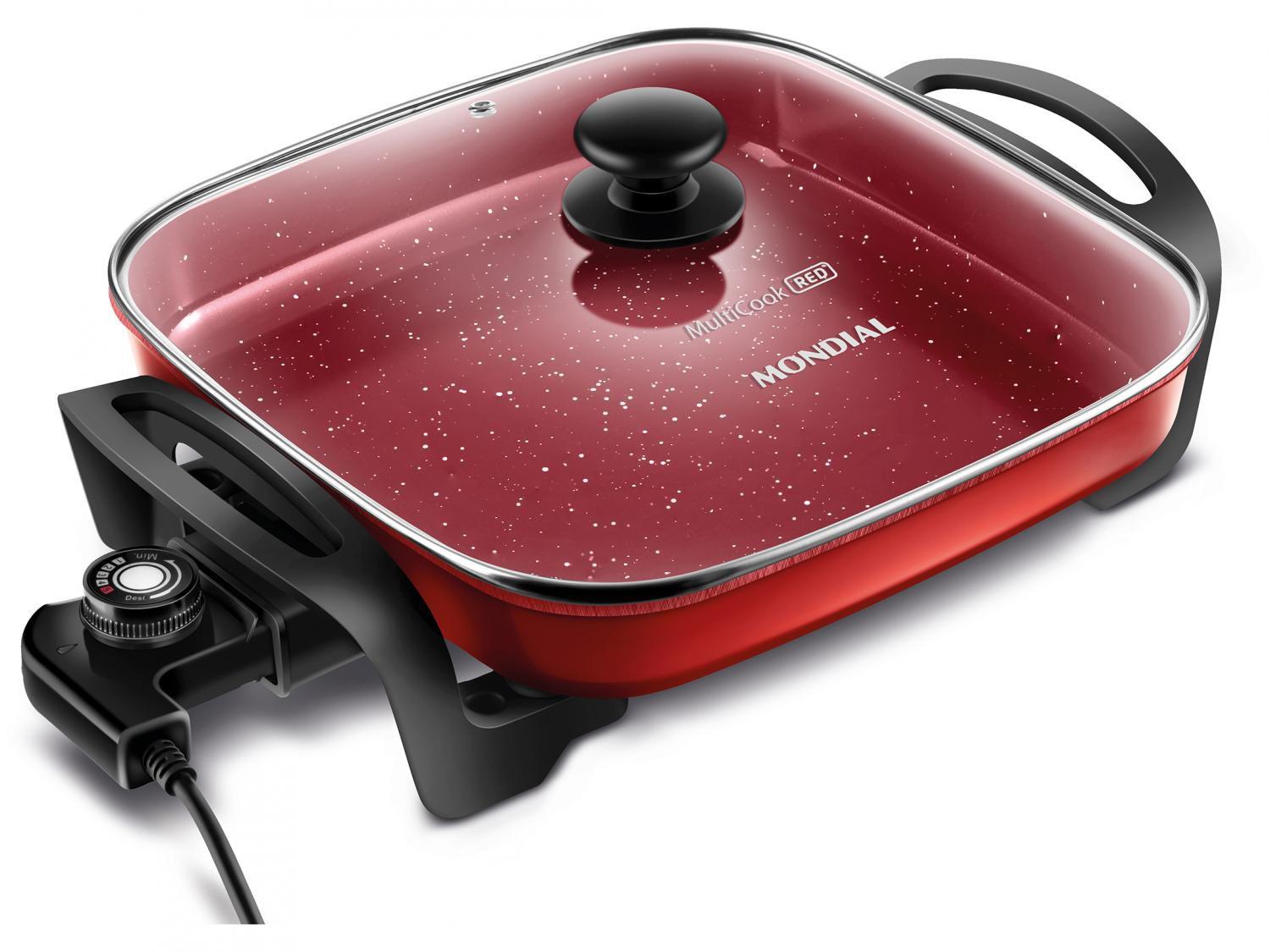 Panela Elétrica Multifuncional Quadrada Mondial Quad Multi Cook PE-49 ...