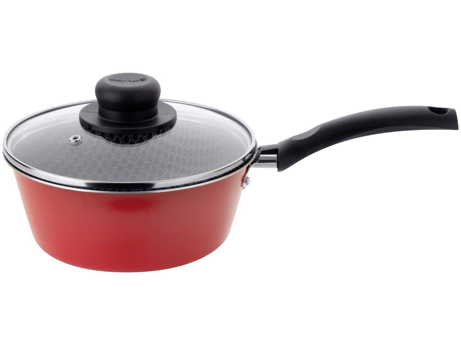 Panela Multiflon Antiaderente de Alumínio Vermelha 18cm 1,6L Essencial