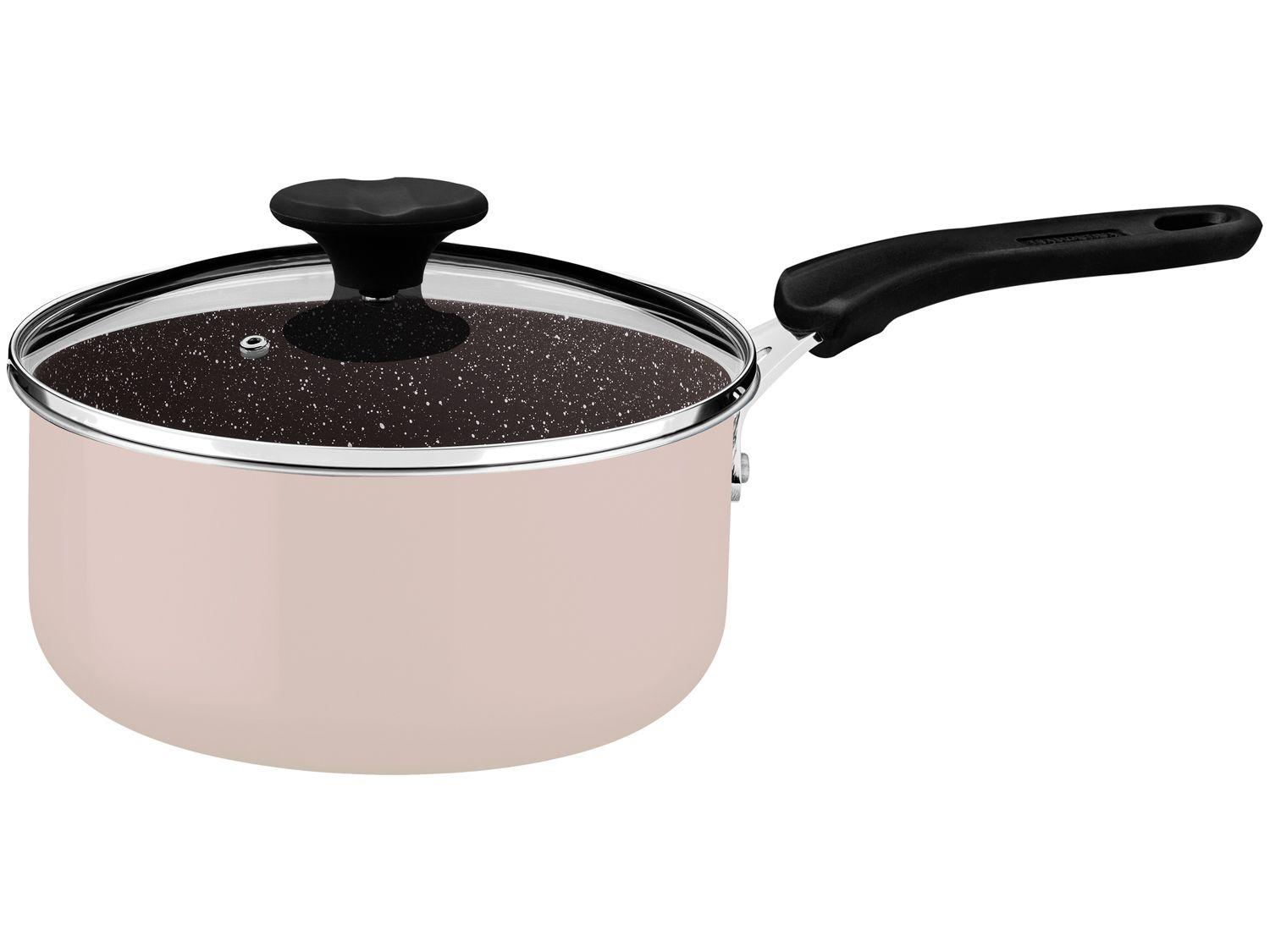 Panela Tramontina Antiaderente de Alumínio Rosa Trufado 18cm 2L Tunis
