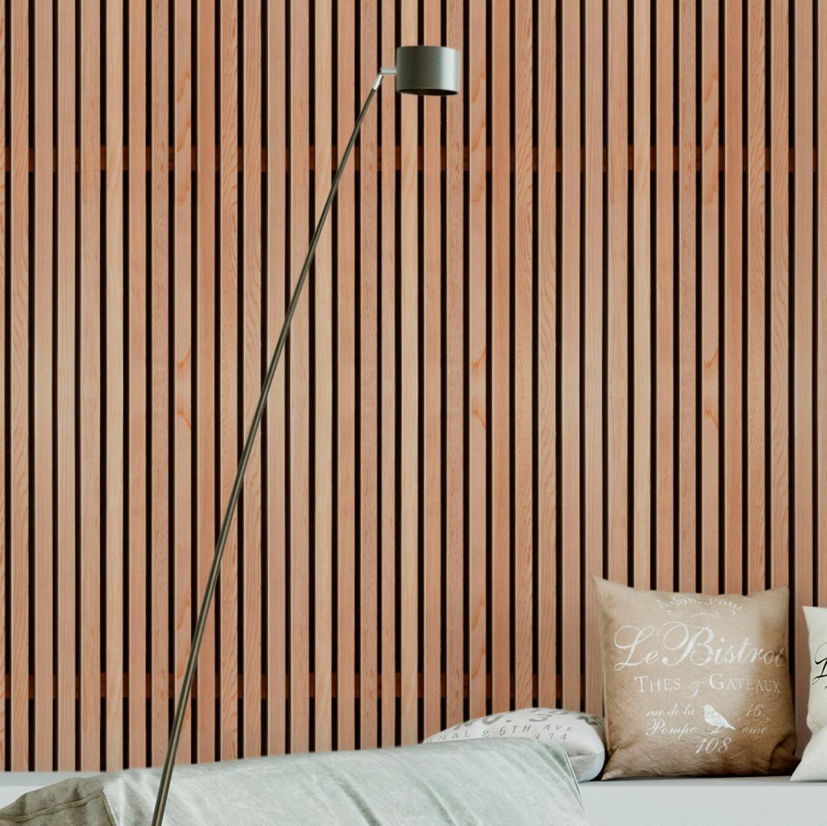 Papel De Parede Adesivo Ripas De Madeira Clara Lavável 3M - Deliquadros ...