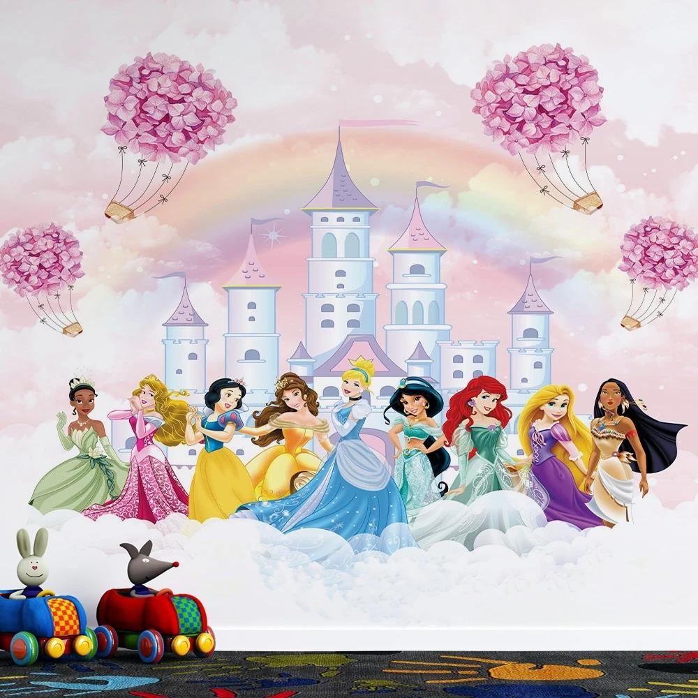 Papel De Parede Com Colagem De Princesas Da Disney