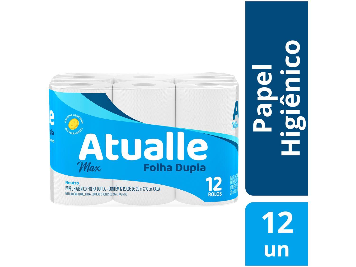 Papel Higiênico Folha Dupla Mili Atualle Max 12 Rolos 20m