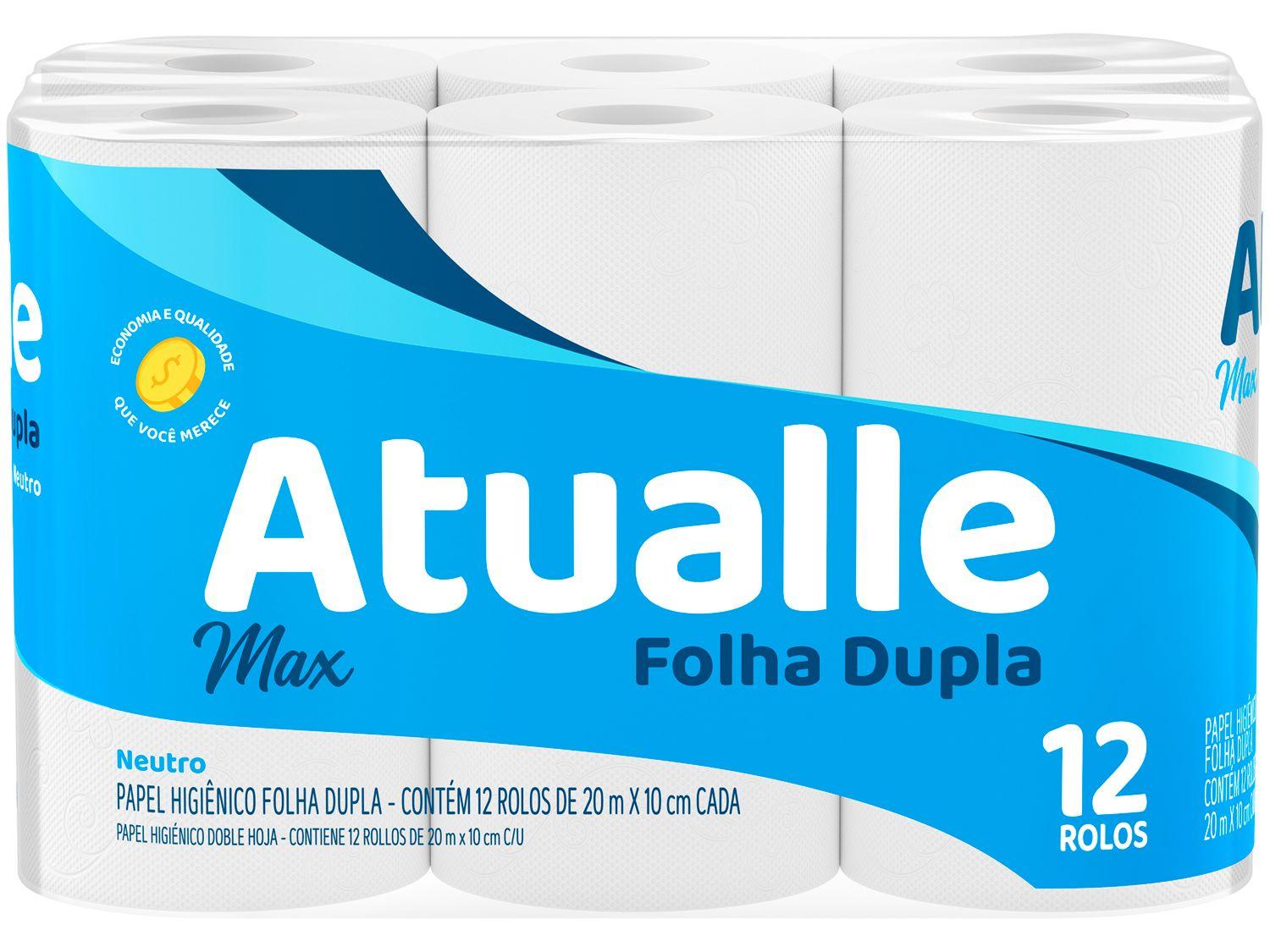 Papel Higiênico Folha Dupla Mili Atualle Max 12 Rolos 20m