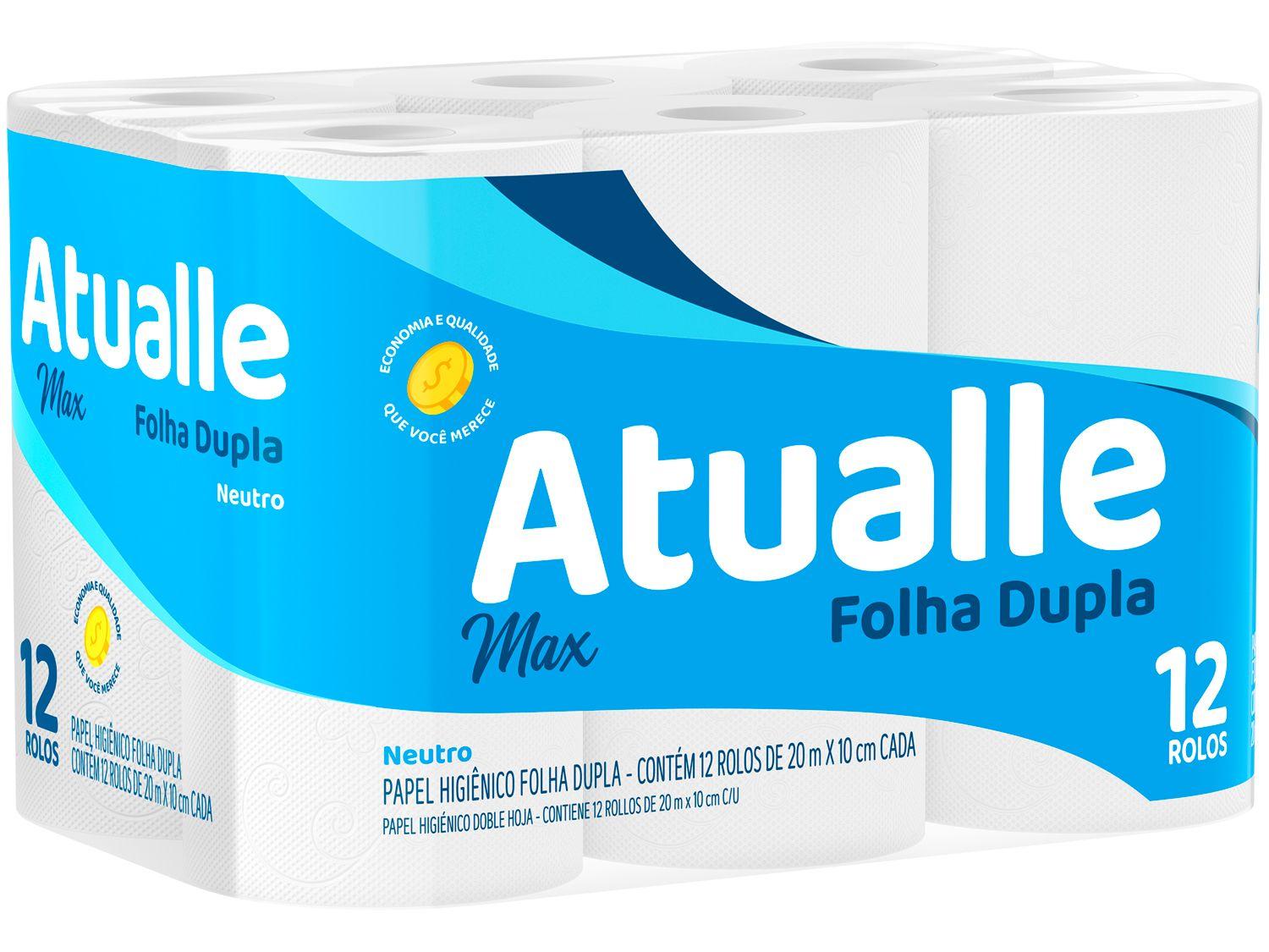 Papel Higiênico Folha Dupla Mili Atualle Max 12 Rolos 20m