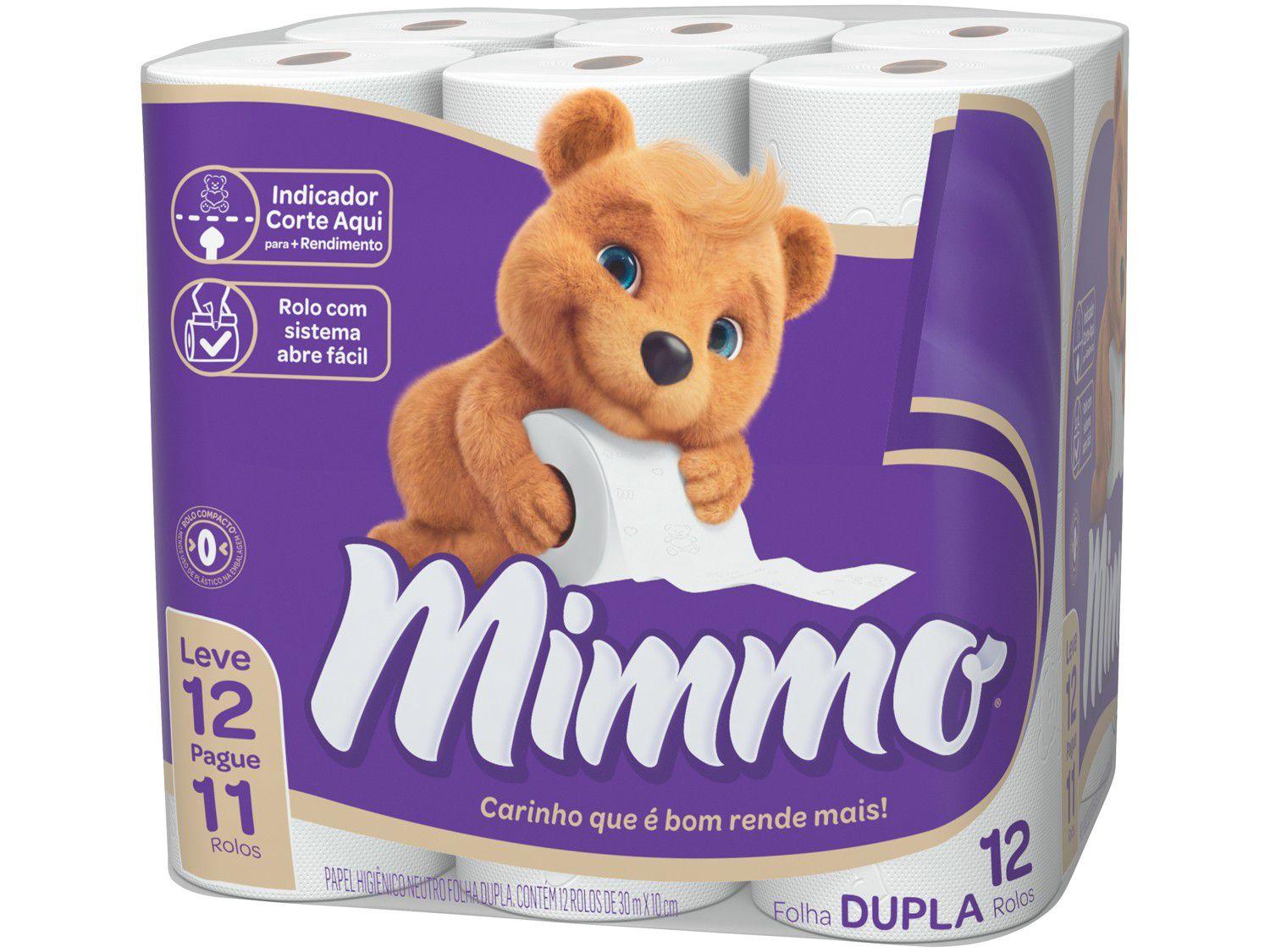 Papel Higiênico Folha Dupla Mimmo 12 Rolos 30m