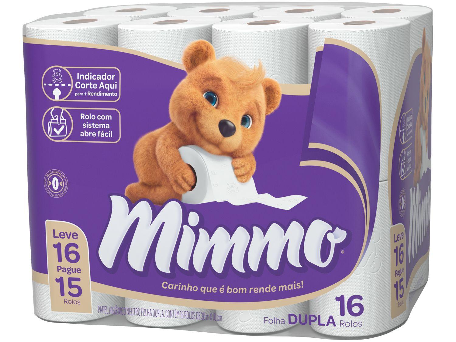 Papel Higiênico Folha Dupla Mimmo 16 Rolos