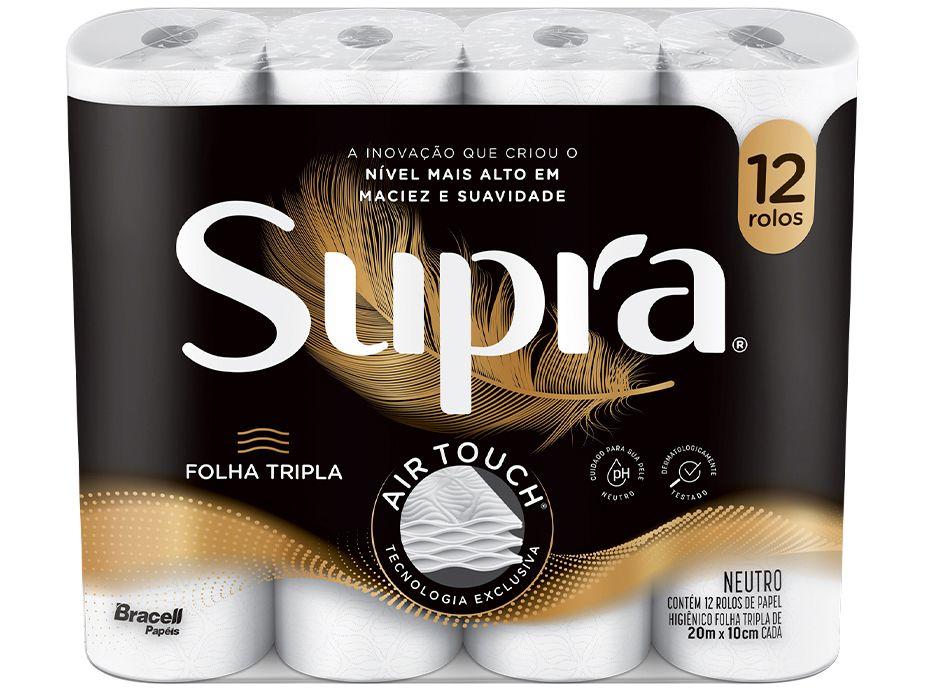 Papel Higiênico Folha Tripla Bracell Supra 12 Rolos 20m
