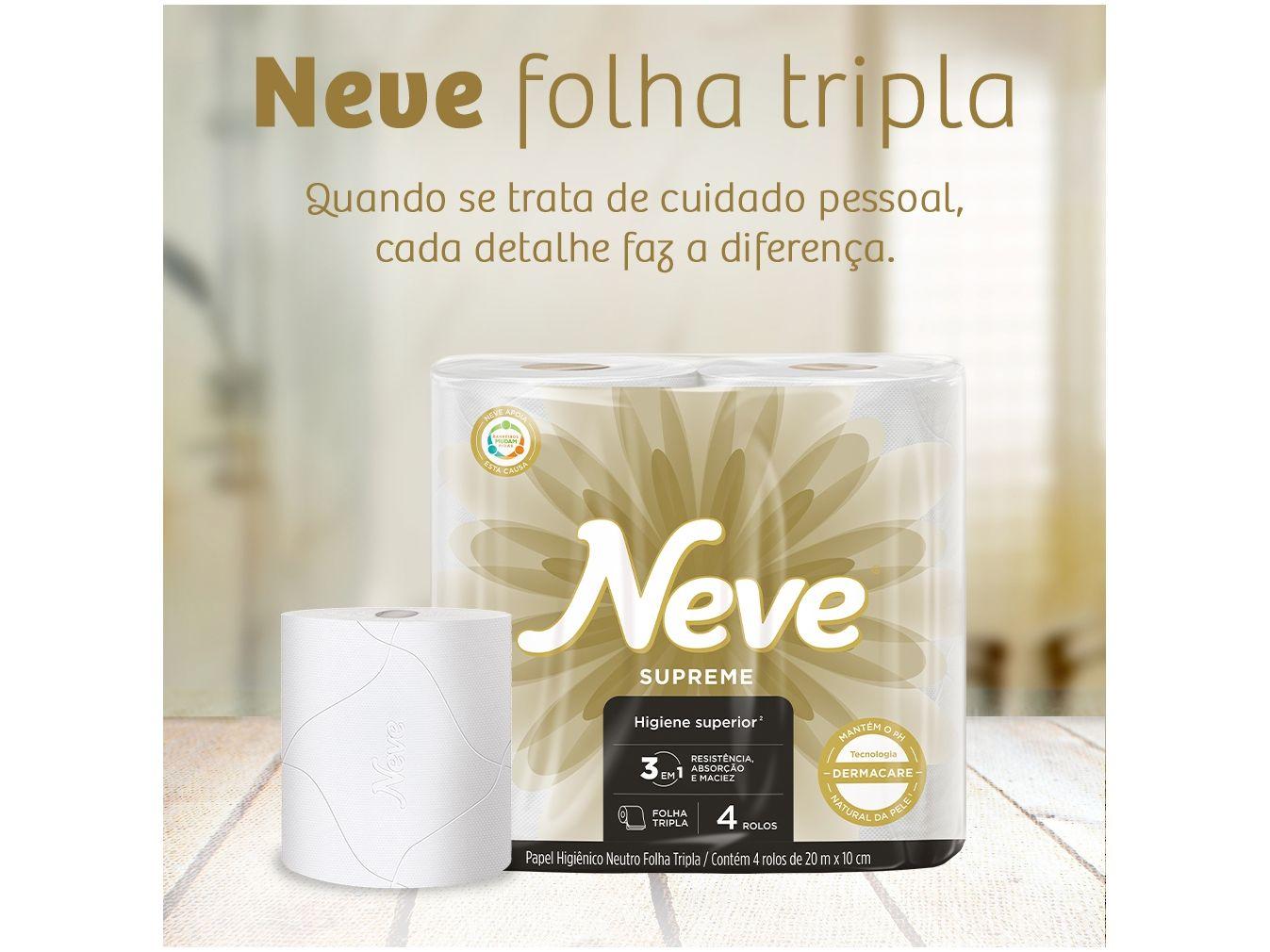 Papel Higiênico Folha Tripla Neve Supreme 32 Rolos