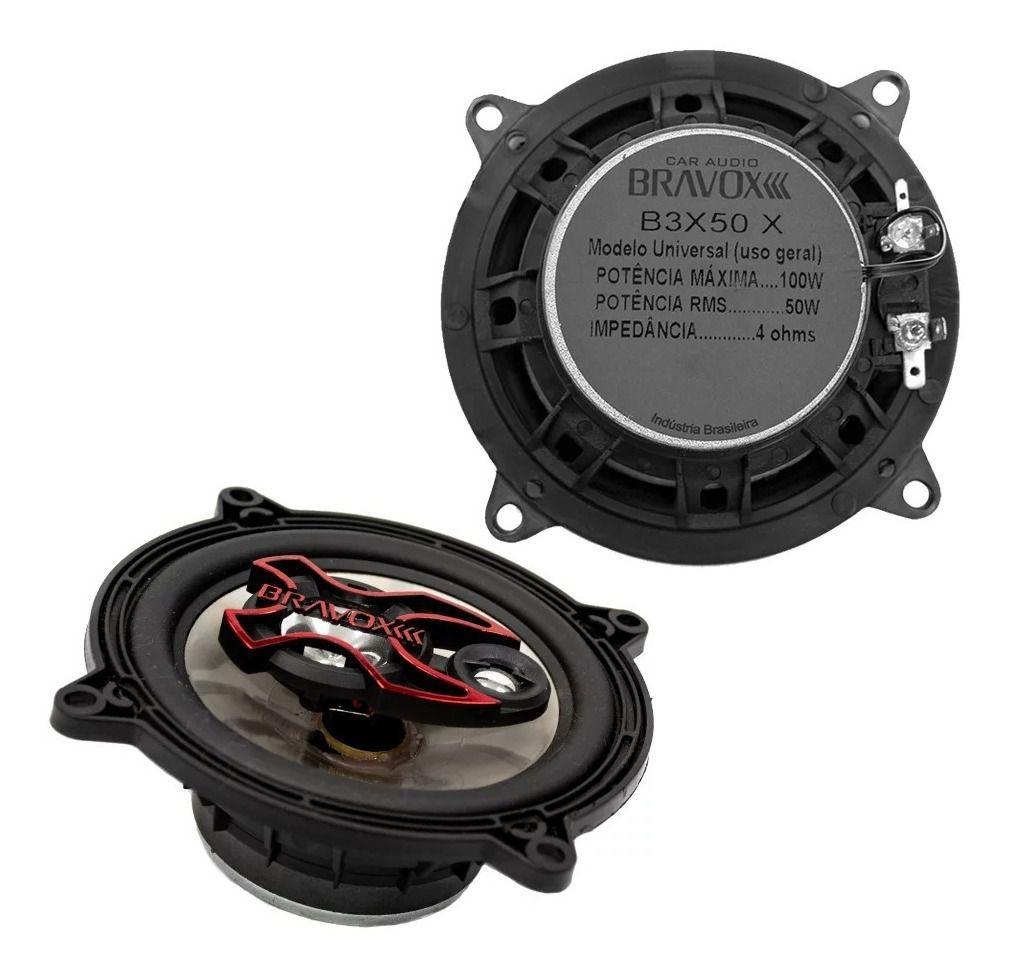 Par De Auto Falantes Polegadas Bravox Triaxial B X X Watts Rms