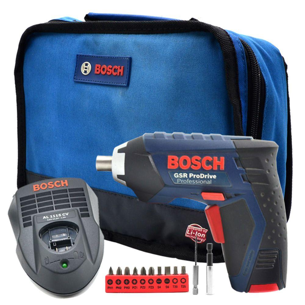 Parafusadeira a Bateria 3 6V 110V GSR PRO DRIVE BOSCH Parafusadeira a Bateria Magazine Luiza