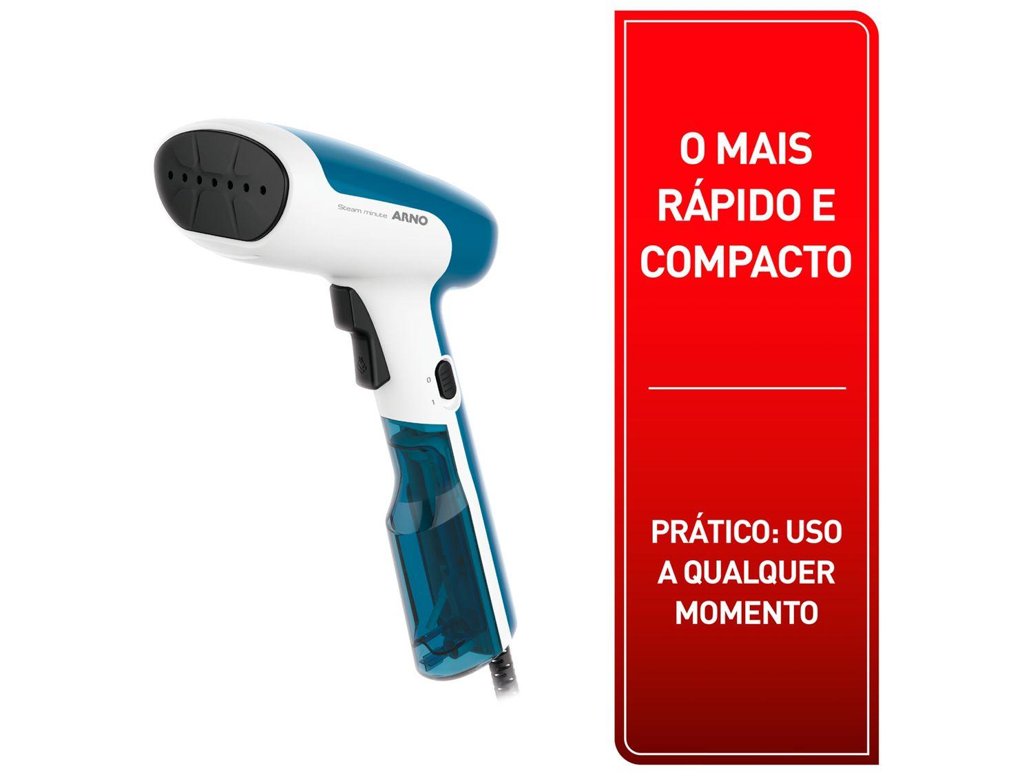 Passadeira a Vapor Portátil Arno Steam Minute HS61 70ml 1300W Branca e HS61