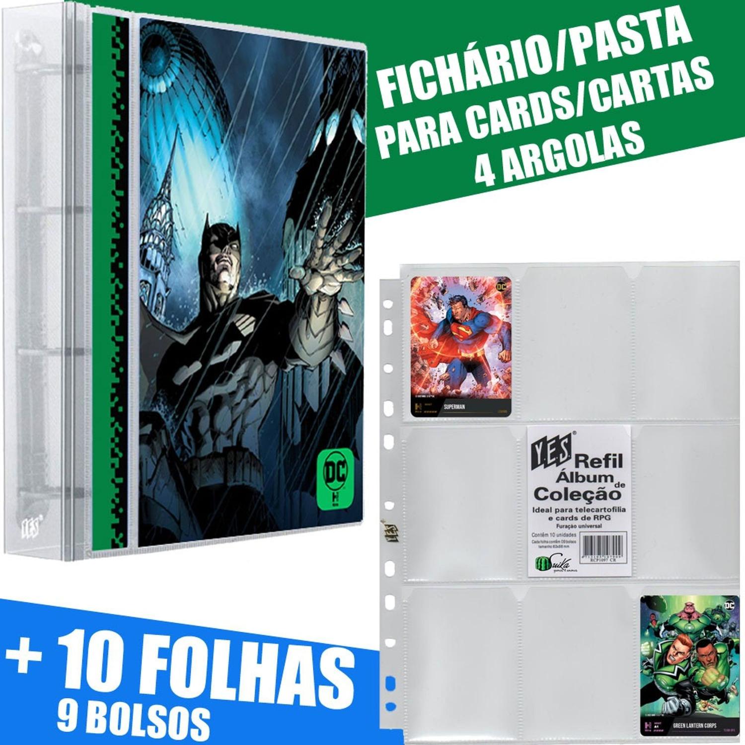 Pasta Fichário Carta Cards 4 Argolas HRO DC Batman + 10 Folhas - YES -  Pasta Fichário - Magazine Luiza