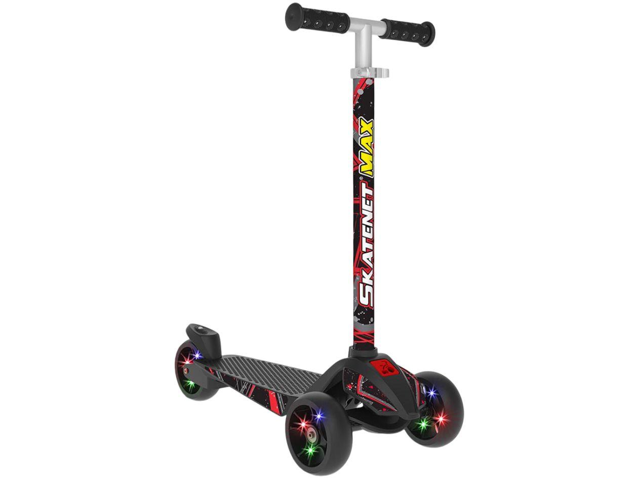 Patinete Infantil 3 Rodas Bandeirante Skatenet Max LED Preto