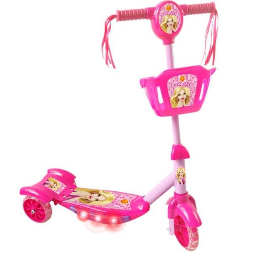 Patinete Infantil 3 Rodas Gel Musical Cesta Luzes Feminino Menina ...