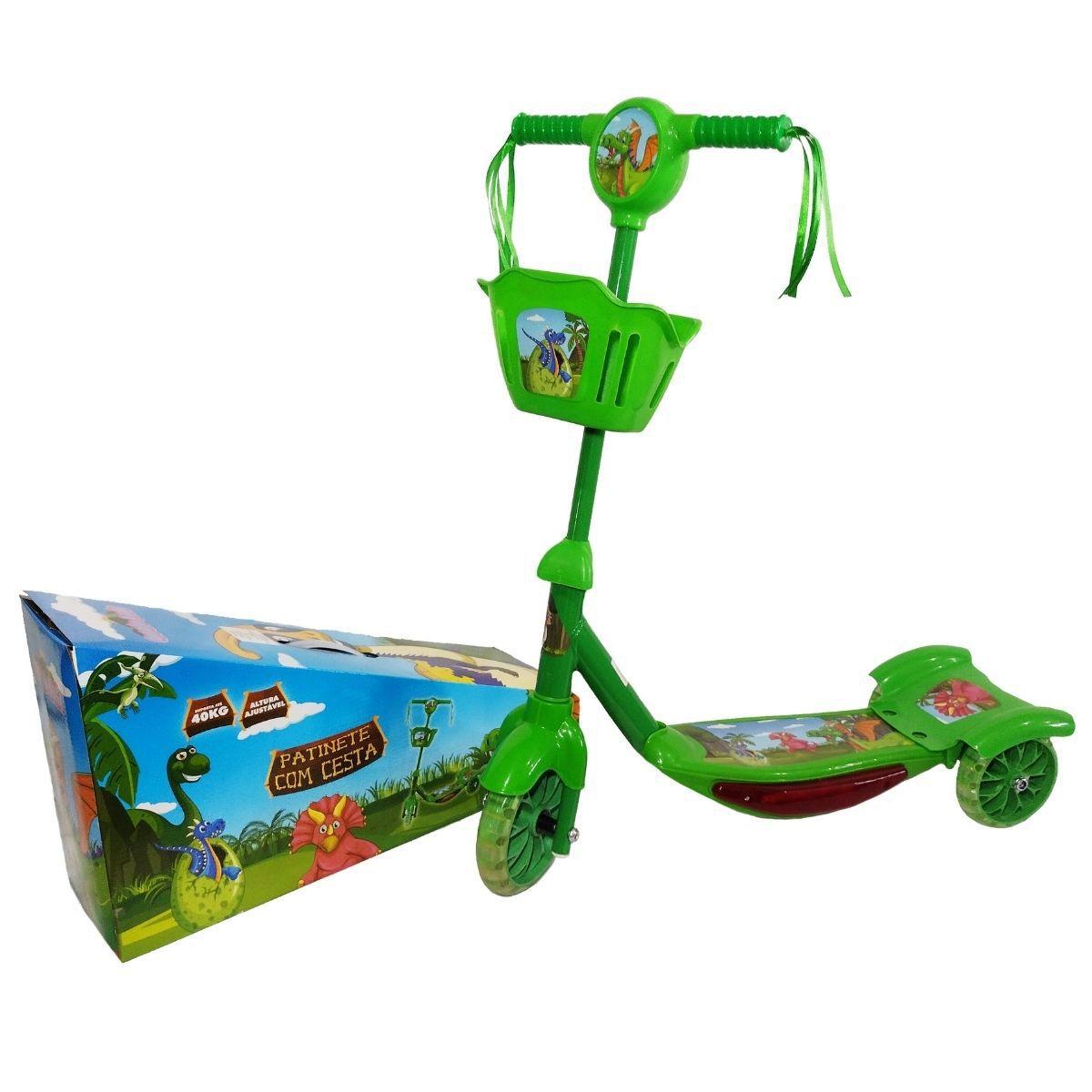 Patinete Infantil Menino Dinossauro 3 rodas Musical Luzes - Analu Kids ...